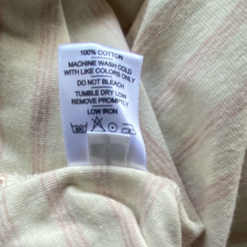 American Giant TShirt Dress Beige Striped Sz XS Preppy Classic 100% Cotton - Picture 7 of 9
